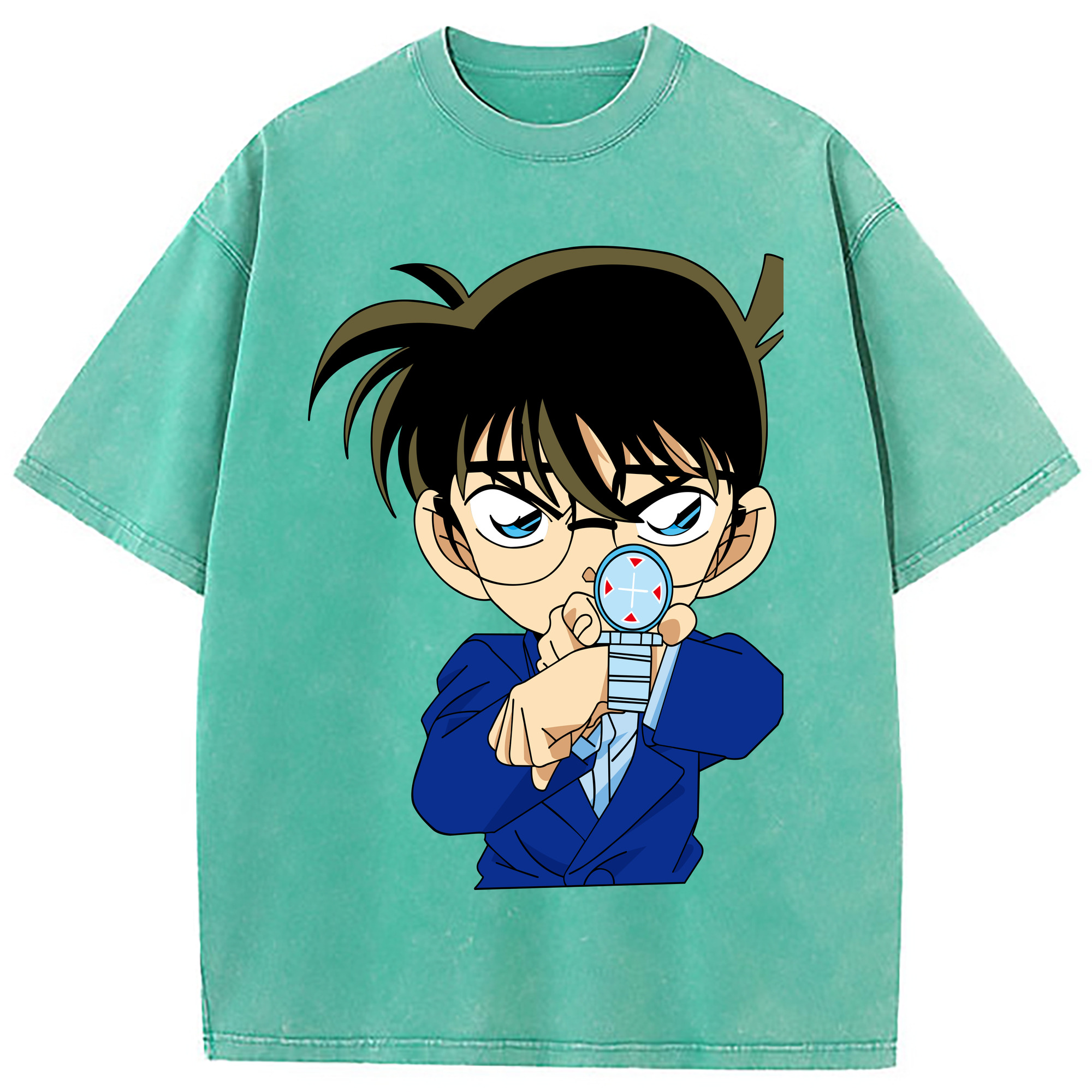 （画像用） 名探偵コナン 江戸川 コナン Detective Conan Conan Edogawa 綿100% ヴィンテージ風 半袖Tシャツ（フロントプリント）